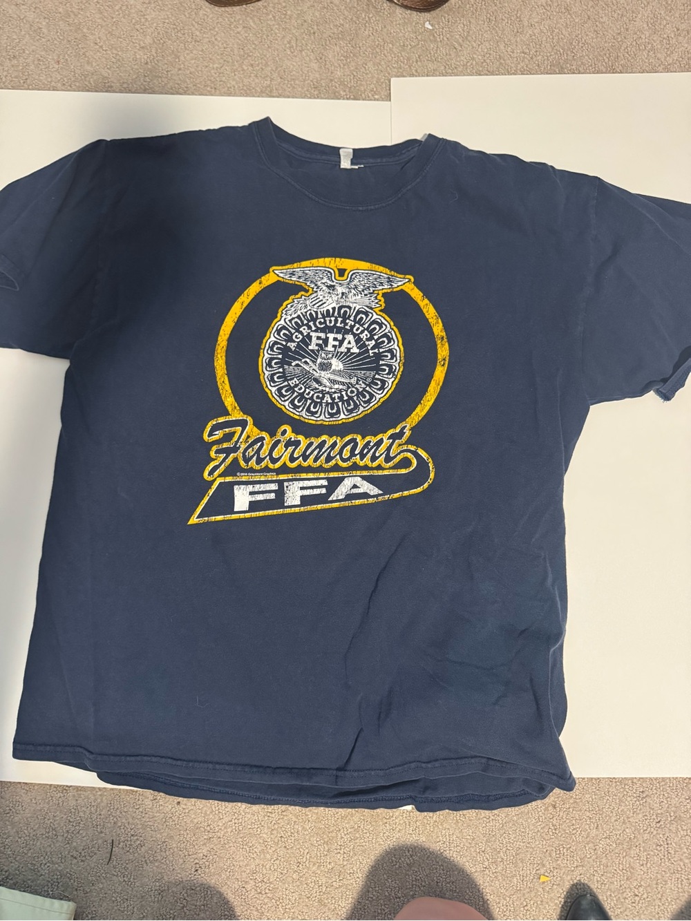 Fairmont FFA Navy Graphic Tee - Yellow & White Logo